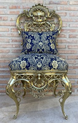 French Louis XV Style Bronze Side Chair, 1930-NOU-1788959