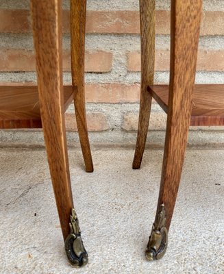 French Louis XV Style Nightstands in Walnut and Marquetry, Set of 2-NOU-1185256