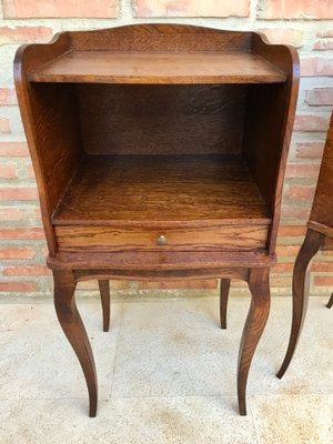 French Louis XV Style Nightstands in Walnut with Drawer and Open Self, 1960s, Set of 2-NOU-1348001