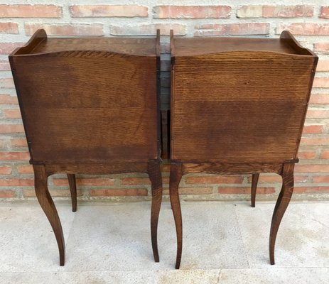 French Louis XV Style Nightstands in Walnut with Drawer and Open Self, 1960s, Set of 2-NOU-1348001