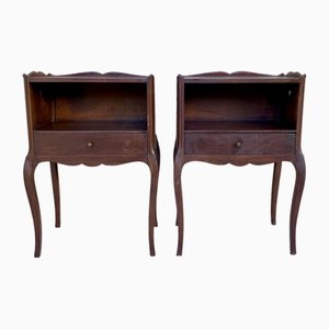 French Louis XV Style Walnut Nightstands, 1960s, Set of 2-NOU-1765538