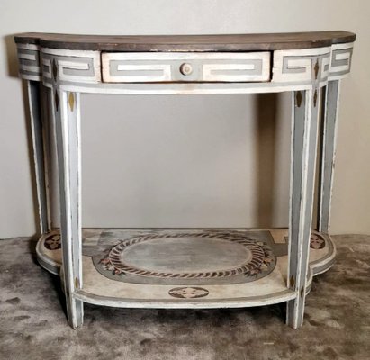 French Louis XV Style Wood Console Table with White Matte Lacquer Finish, 1770s-QRS-1384459