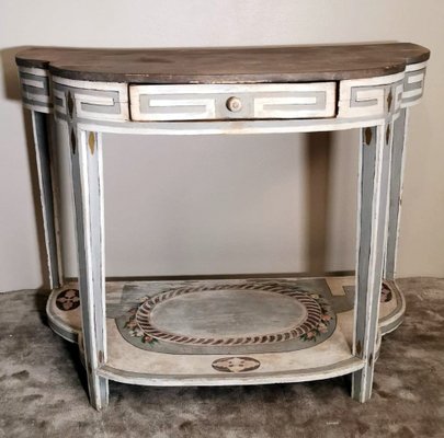 French Louis XV Style Wood Console Table with White Matte Lacquer Finish, 1770s-QRS-1384459