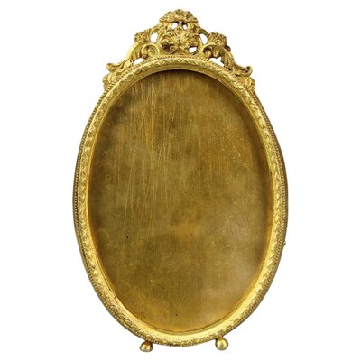 French Louis XVI Bronze Oval Desktop Picture Frame, 1900s-KEG-1672962