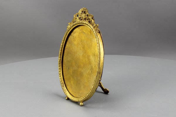 French Louis XVI Bronze Oval Desktop Picture Frame, 1900s-KEG-1672962