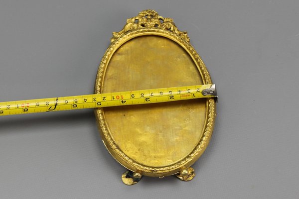 French Louis XVI Bronze Oval Desktop Picture Frame, 1900s-KEG-1672962