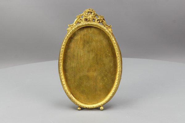 French Louis XVI Bronze Oval Desktop Picture Frame, 1900s-KEG-1672962