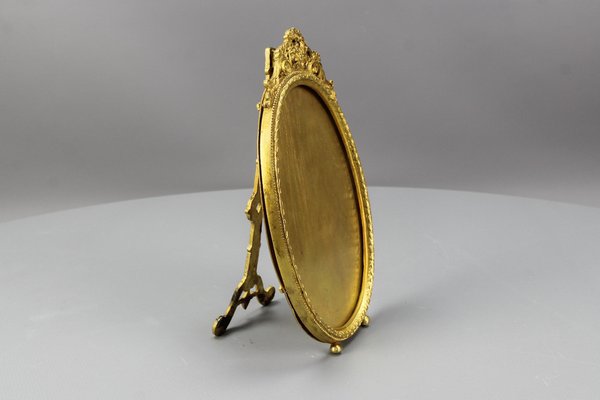 French Louis XVI Bronze Oval Desktop Picture Frame, 1900s-KEG-1672962