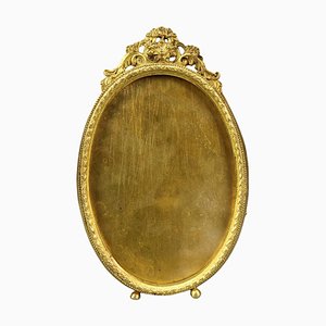 French Louis XVI Bronze Oval Desktop Picture Frame, 1900s-KEG-1672962