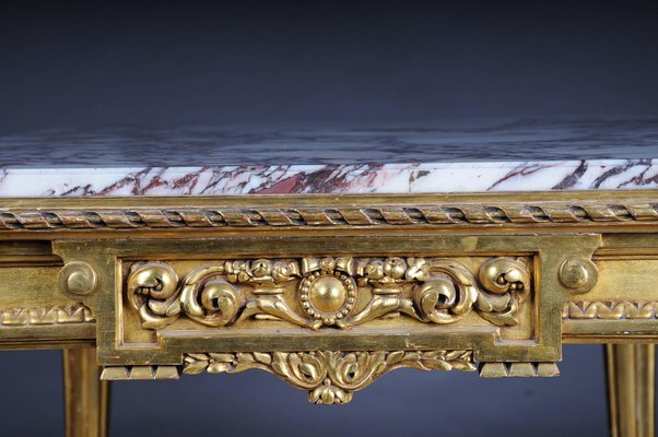 French Louis XVI Salon Table Gilded, 1910s-FLW-1402349