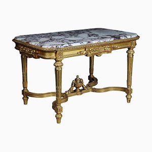 French Louis XVI Salon Table Gilded, 1910s-FLW-1402349