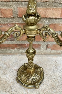 French Louis XVI Style 4-Light Candelabras in Gilt Bronze, Set of 2-NOU-1314828