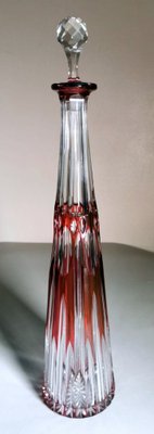 French Louis XVI Style Bottle in Hand-Cut & Ground Red Crystal