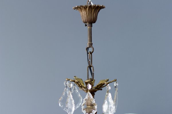 French Louis XVI Style Bronze and Crystal Eight-Light Chandelier-KEG-1139915