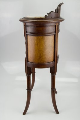 French Louis XVI Style Nightstand with Marble Top and Brass Mounts-KEG-1086565