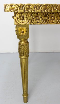 French Louis XVI Style Square Side Table in Brass and Marble, 1960-RIU-1730573