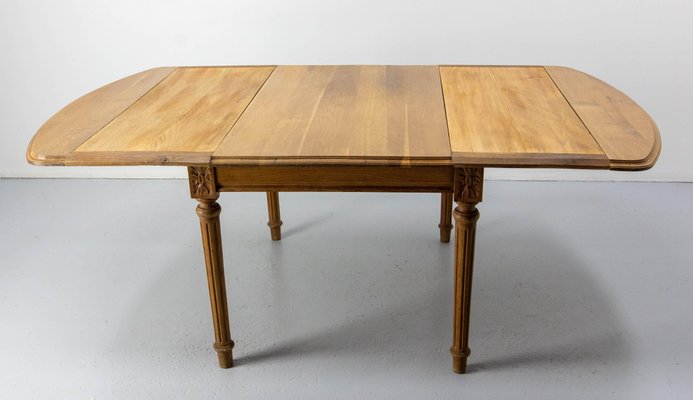 French Louis XVI Style Walnut Dining Extending Table, Late 19th Century-RIU-1756089