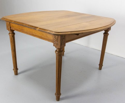 French Louis XVI Style Walnut Dining Extending Table, Late 19th Century-RIU-1756089