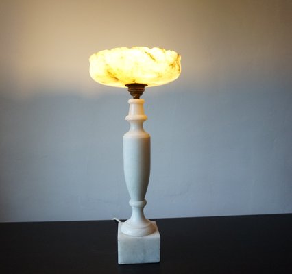 French Louis XVI Table Lamp in Marble, 1890s-HUW-1789273