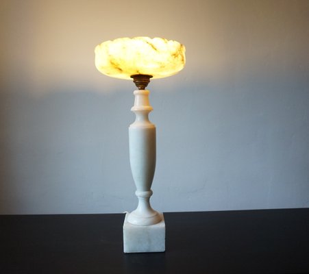 French Louis XVI Table Lamp in Marble, 1890s-HUW-1789273