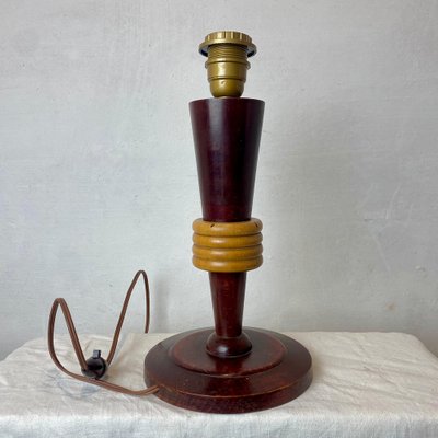 French Mahogany and Maple Lamp-BAD-1178959