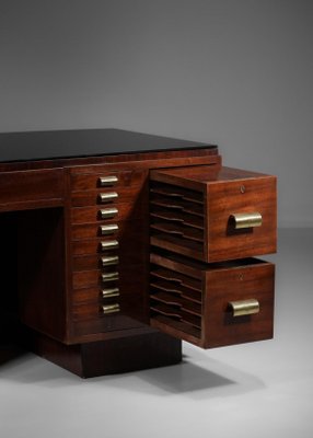 French Mahogany Desk in Style of Dupré Lafon, 1940s-YU-974120