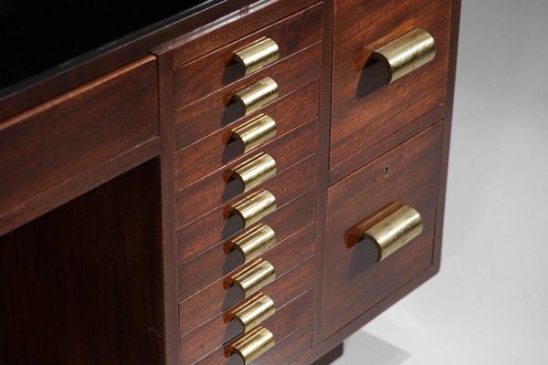 French Mahogany Desk in Style of Dupré Lafon, 1940s-YU-974120