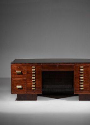 French Mahogany Desk in Style of Dupré Lafon, 1940s-YU-974120