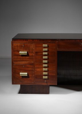 French Mahogany Desk in Style of Dupré Lafon, 1940s-YU-974120