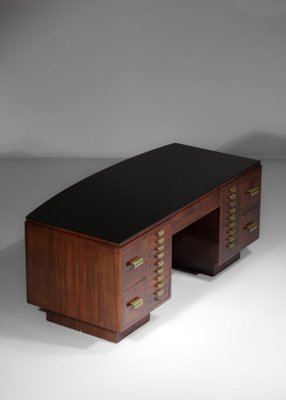 French Mahogany Desk in Style of Dupré Lafon, 1940s-YU-974120