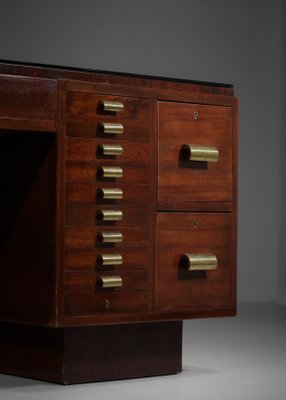 French Mahogany Desk in Style of Dupré Lafon, 1940s-YU-974120