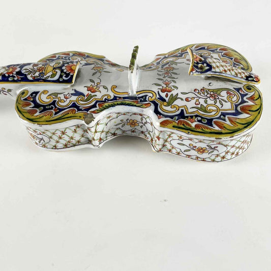 French Majolica Violin in Ceramic, Early 19th Century