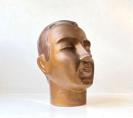 French Male Mannequin Head Hat Stand, 1930s-LCR-1377387