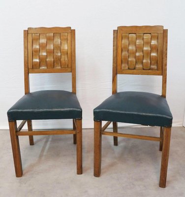 French Mid-Century Dining Chairs, 1950s, Set of 6-RIU-1329311