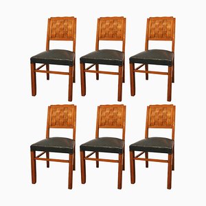 French Mid-Century Dining Chairs, 1950s, Set of 6-RIU-1329311