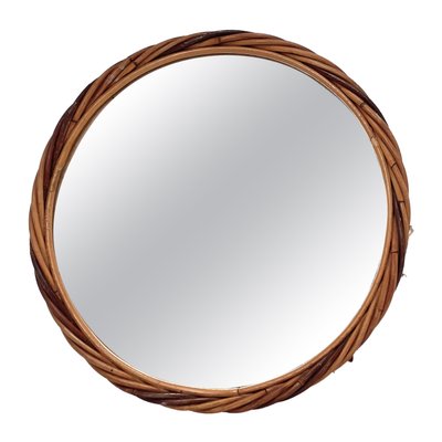 French Mirror in Reed Rattan, 1960-UR-1293629