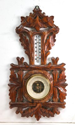 French Model 9432 Barometer with Thermometer in Carved Wood, 1910s-MJY-1448617