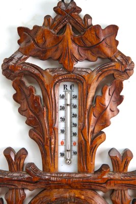 French Model 9432 Barometer with Thermometer in Carved Wood, 1910s-MJY-1448617