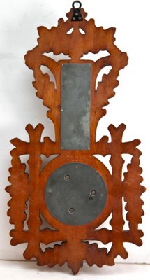 French Model 9432 Barometer with Thermometer in Carved Wood, 1910s-MJY-1448617