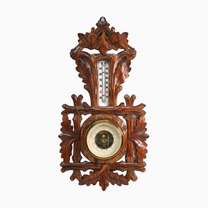 French Model 9432 Barometer with Thermometer in Carved Wood, 1910s-MJY-1448617