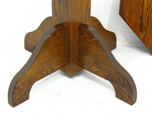 French Modern 3-Legged Chairs & Table in Solid Oak, 1970s, Set of 5-WVA-716662