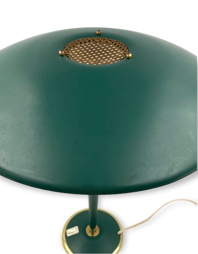 French Modern Petrol Green Table Lamp, 1960s