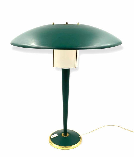 French Modern Petrol Green Table Lamp, 1960s