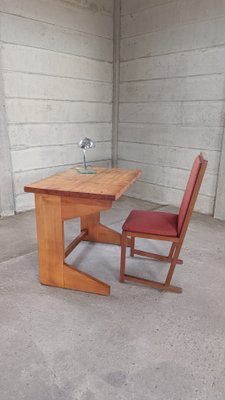 French Modernist Pine Desk, 1930s-GO-586017