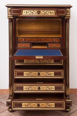 French Napoleon III Mahogany Secretaire-KKK-1182113