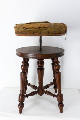 French Napoleon III Piano Stool in Walnut, Circa 1880-RIU-1285358