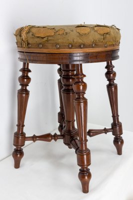 French Napoleon III Piano Stool in Walnut, Circa 1880-RIU-1285358