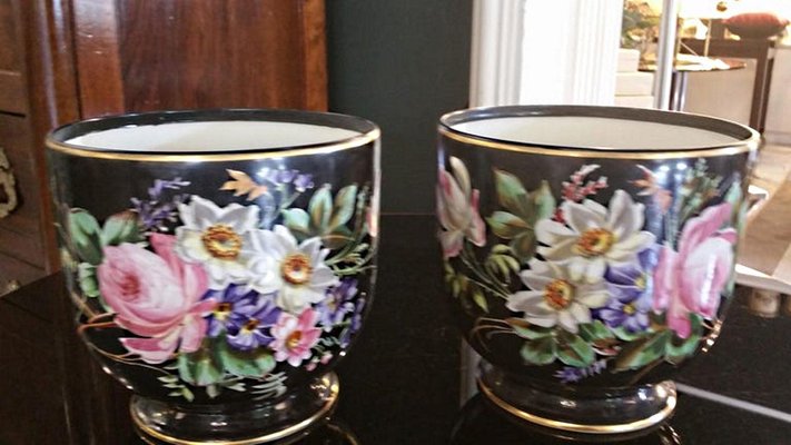 French Napoleon III Porcelain Vases, Set of 2-QRS-744424