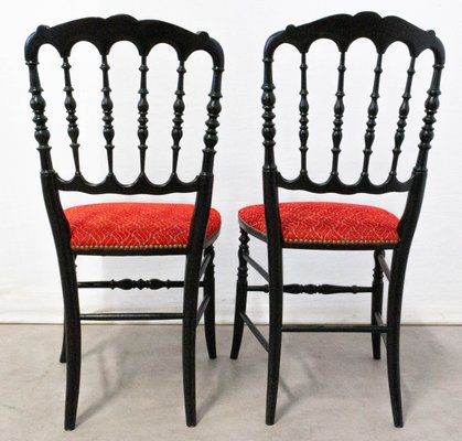 French Napoleon III Red Chairs, Late 19th Century, Set of 2-RIU-901305