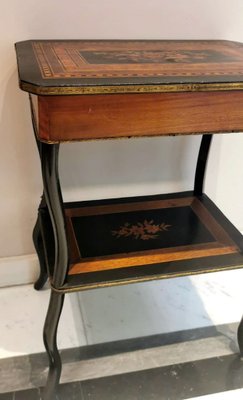 French Napoleon III Style Dressing Table with Mirror and Faux Drawer, 1850s-QRS-1751143